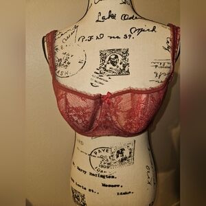 Rosme Lingerie Red Underwired Lightly Padded Bra Size 40D (Uk)